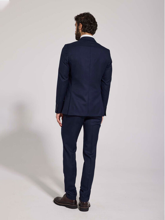 VILLARO VILLARO Garnitur GAR232VIM Granatowy Slim Fit