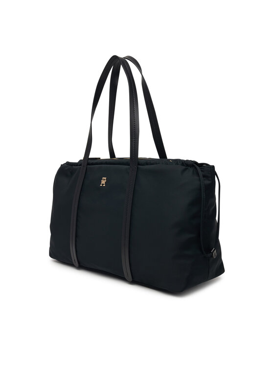 Tommy Hilfiger Tommy Hilfiger Дамска чанта Th Soft Nylon Hobo AW0AW18994 Черен