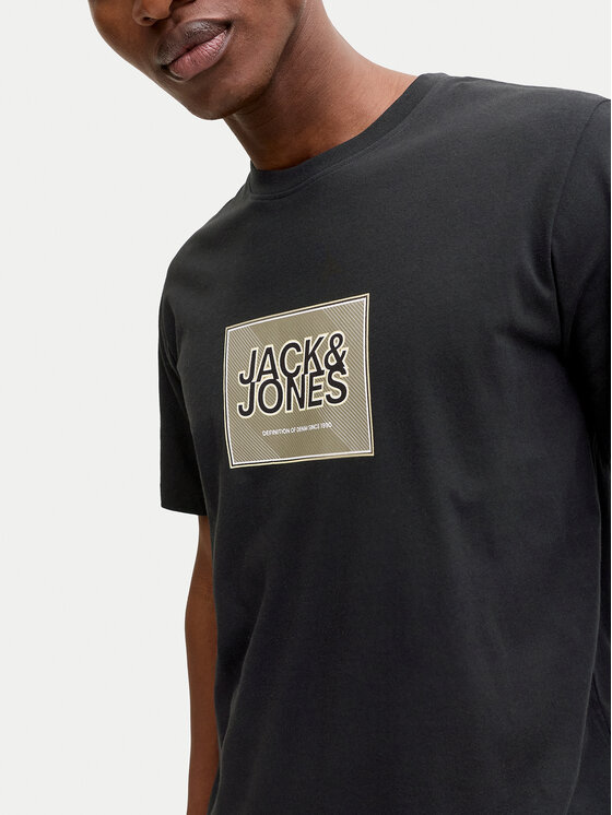 Jack & Jones Jack & Jones Póló Jjrain Tee Ss Crew Neck 12288097 Fekete Regular Fit