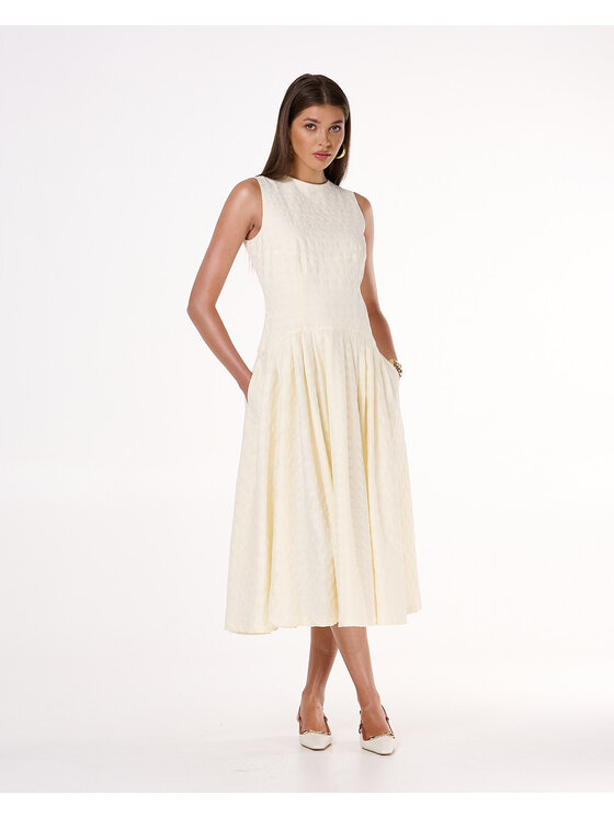 Castellani Castellani Sukienka codzienna Clementina Écru Regular Fit