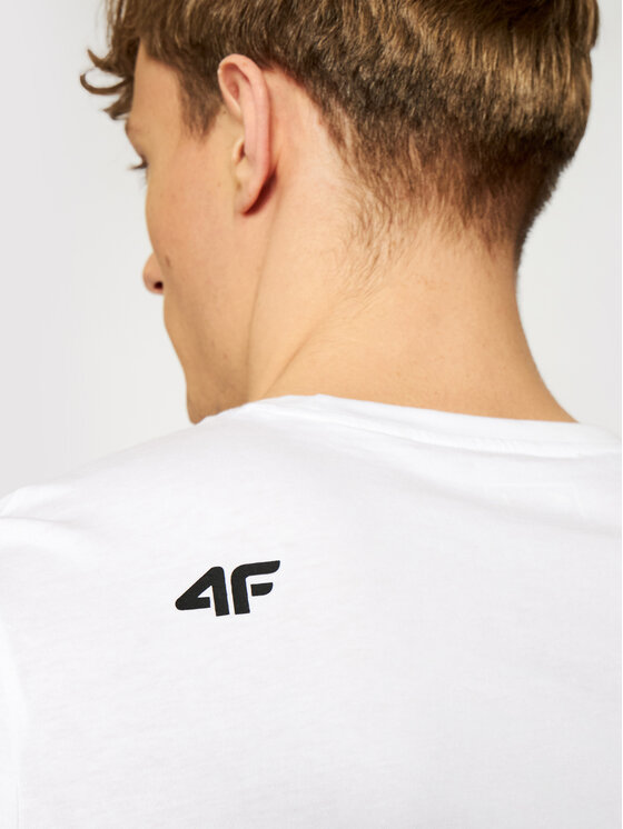 4F 4F T-Shirt NOSH4-TSM003 Biały Regular Fit