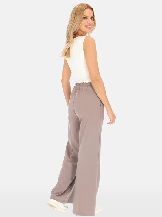 Perso Perso Bavlnené nohavice PTE242408F Hnedá Regular Fit