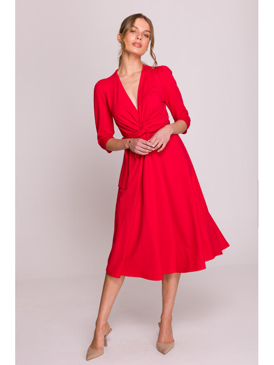 Stylove Stylove Sukienka wieczorowa S404 Czerwony Premium Fit