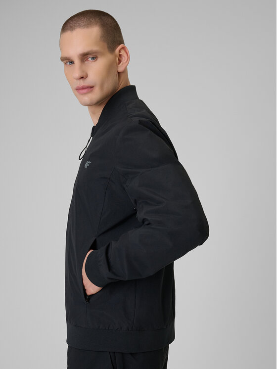 4F 4F Kurtka przejściowa MIDSHOP TEXTILE Czarny Regular Fit
