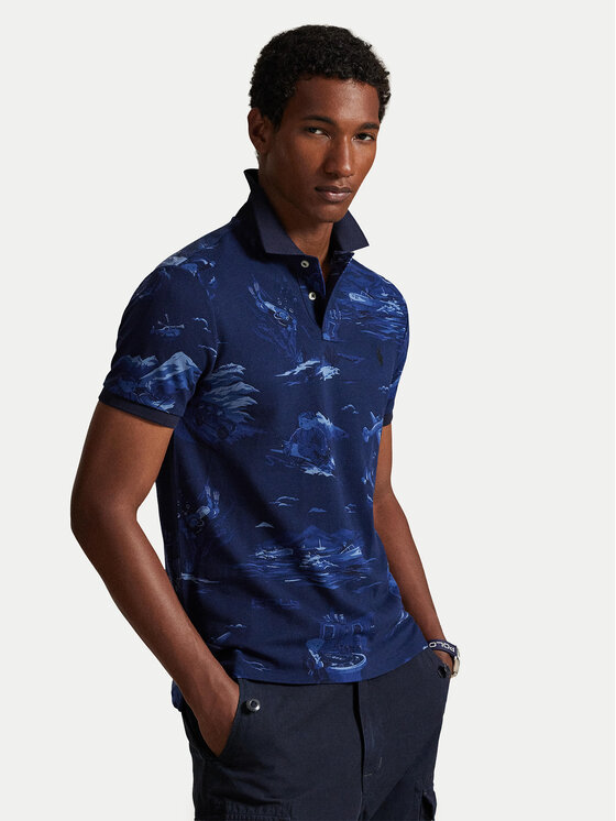 Polo Ralph Lauren Polo Ralph Lauren Tricou polo 710P04012001 Bleumarin Custom Slim Fit