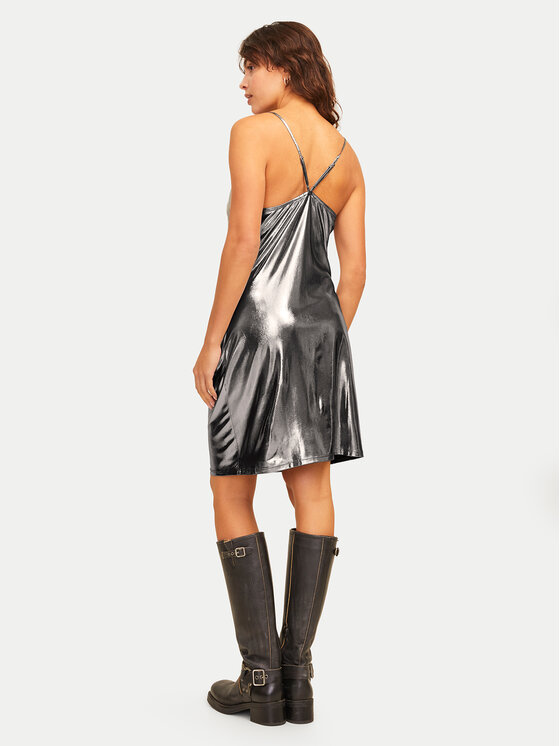 JJXX JJXX Koktejlové šaty Dina 12266218 Stříbrná Loose Fit