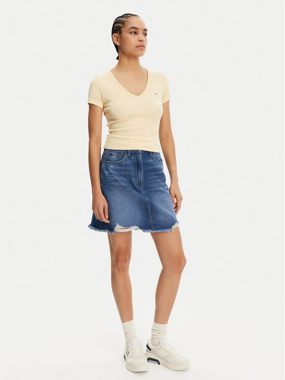 Tommy Jeans Tommy Jeans Fustă de blugi DW0DW20135 Albastru Mom Fit