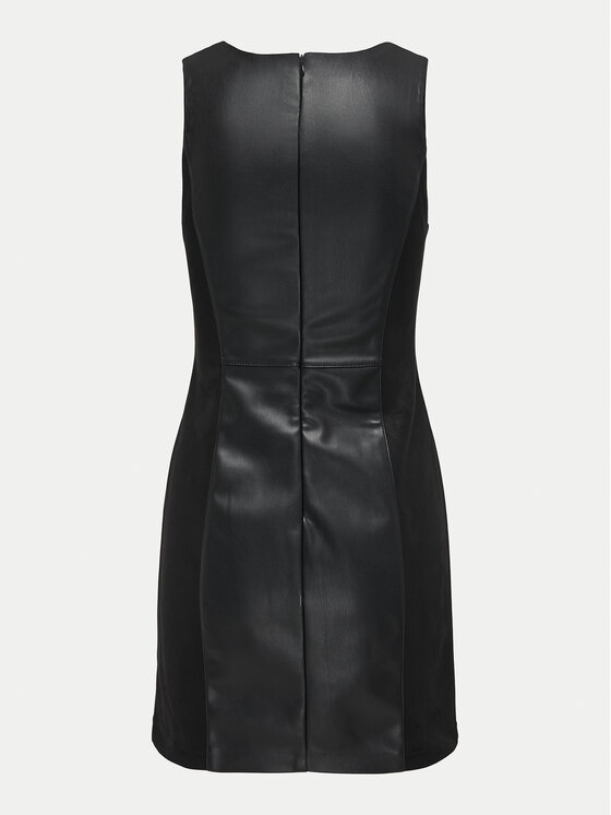 ONLY ONLY Rochie de piele Rafia 15330045 Negru Slim Fit
