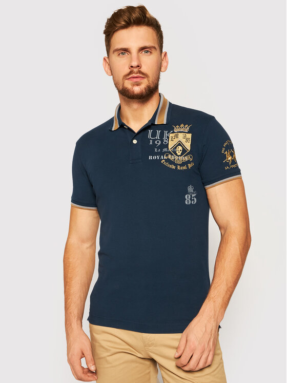 La Martina La Martina Polo QMPE30 PK001 Σκούρο μπλε Slim Fit
