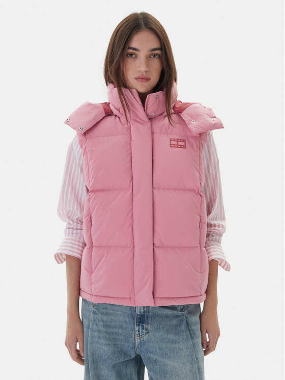 Tommy Jeans Tommy Jeans Sportovní vesta Tjw Alaska Grid Down Vest DW0DW21627 Růžová Regular Fit
