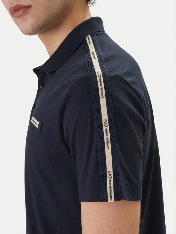 EA7 Emporio Armani EA7 Emporio Armani Тениска с яка и копчета 7M001477 AF10375 UB102 Тъмносин Regular Fit