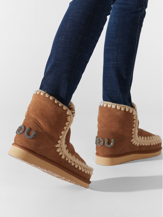 Mou Cizme de zăpadă Eskimo 18 Glitter Logo MU.FW101050A Maro