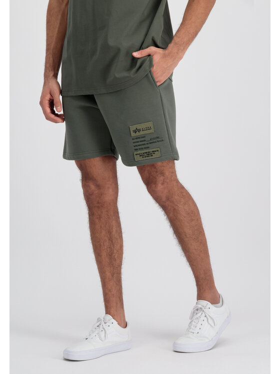 Alpha Industries Alpha Industries Szorty sportowe Patch Loose Fit Short Zielony Oversize