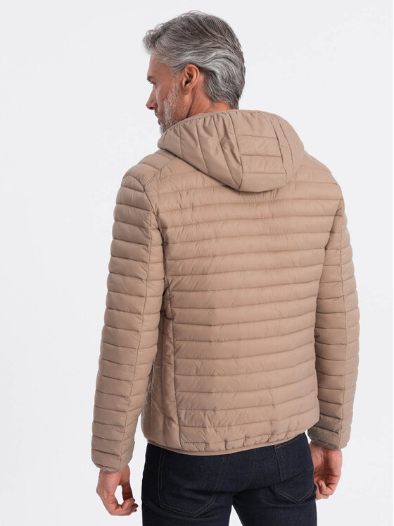 Ombre Ombre Kurtka przejściowa OM-JALP-0156 Brązowy Regular Fit