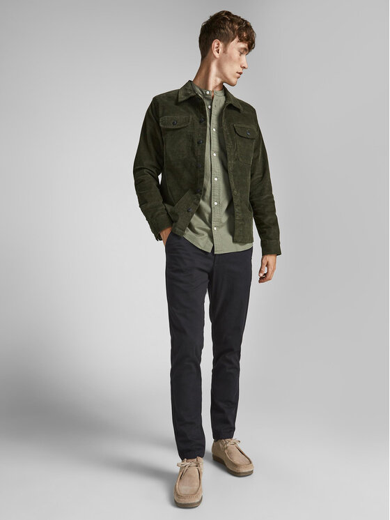 Jack&Jones Jack&Jones Hlače iz tkanine Marco Dave 12174152 Črna Slim Fit