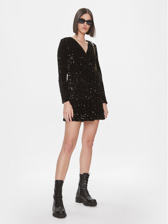 Liu Jo Liu Jo Rochie cocktail MF3253 J4591 Negru Regular Fit