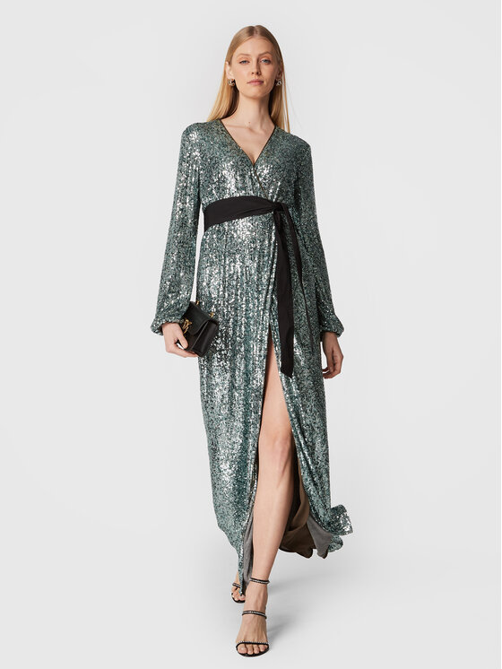 PINKO Pinko Abendkleid Germanico 1G18C0 A099 Grün Regular Fit