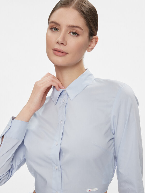 Tommy Jeans Tommy Jeans Cămașă DW0DW17344 Albastru celest Slim Fit
