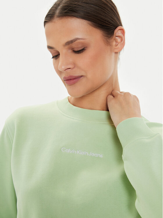 Calvin Klein Jeans Calvin Klein Jeans Felpa Institutional J20J222548 Verde Regular Fit