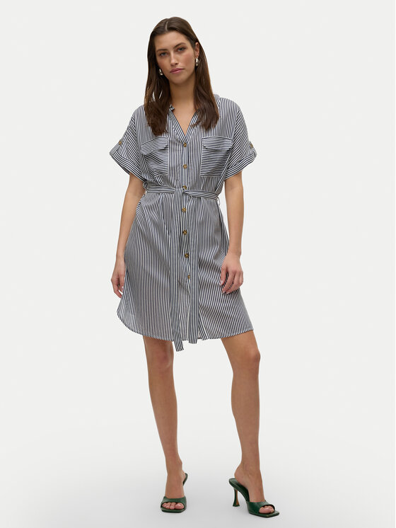 Vero Moda Vero Moda Košilové šaty Bumpy 10325828 Tmavomodrá Loose Fit