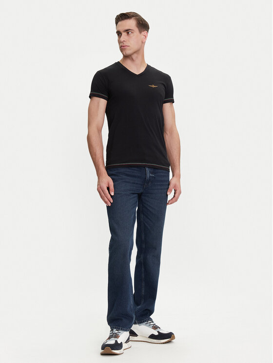 Aeronautica Militare Aeronautica Militare Tricou AM1UTI004 Negru Regular Fit