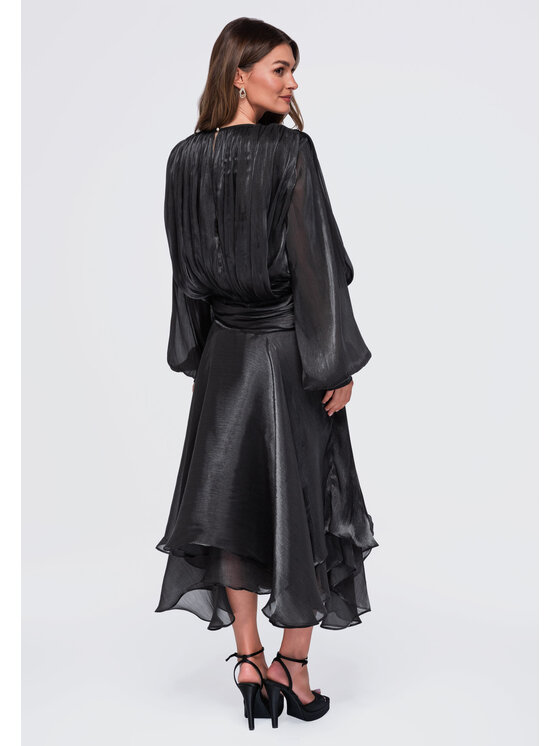 Ombre Ombre Sukienka wieczorowa LA-OM-DLR443 Czarny Regular Fit