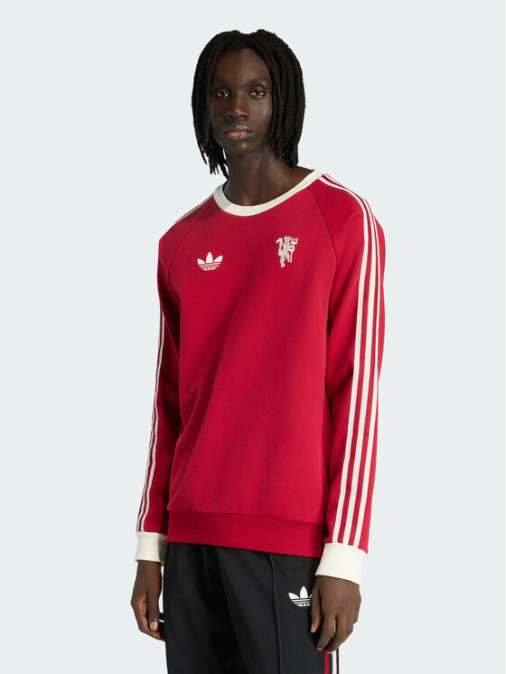 adidas adidas Bluza Manchester United Originals Crew Czerwony Regular Fit