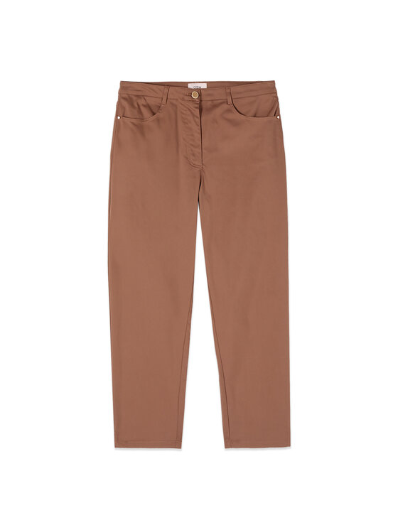 Oltre Oltre Pantaloni di tessuto P737R009311N022 Crema Cropp Fit