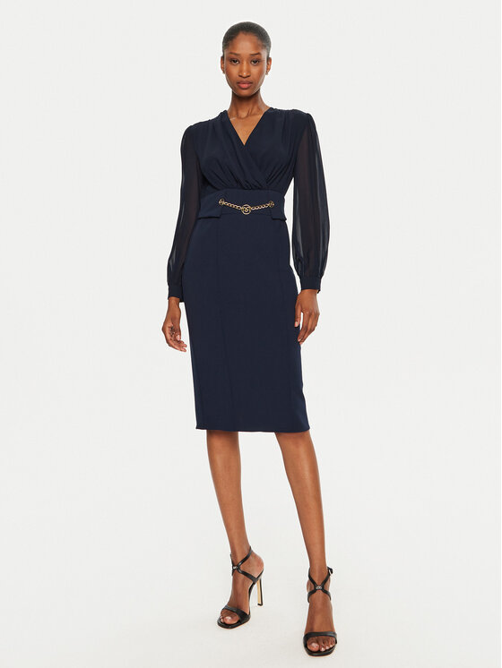 Rinascimento Rinascimento Koktel haljina CFC0120006003 Tamnoplava Regular Fit