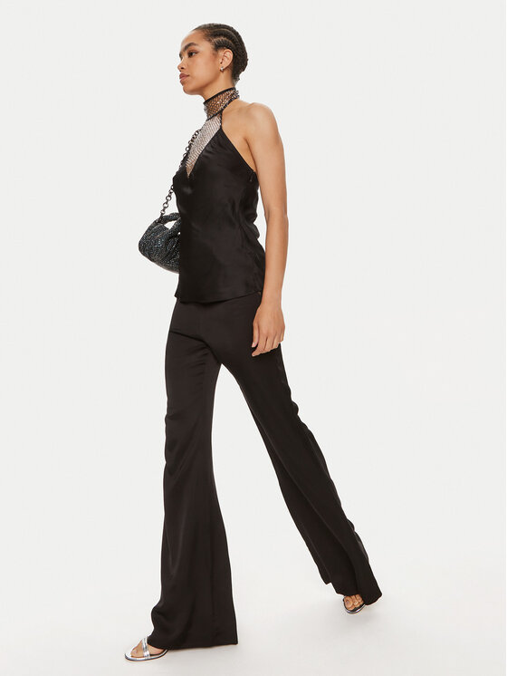 ROTATE ROTATE Spodnie materiałowe Malou 112538100 Czarny Slim Fit