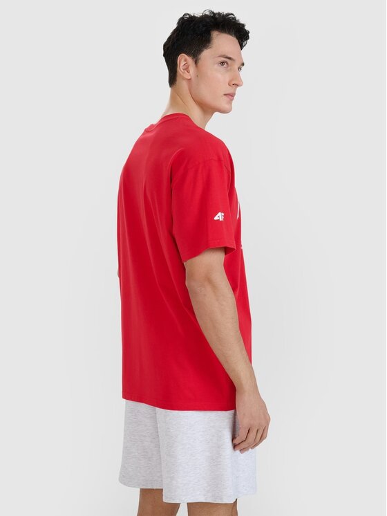 4F 4F T-shirt 4FRMM00TTSHU2949-62S Rosso Regular Fit