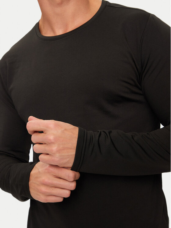 YSABEL MORA YSABEL MORA Marškinėliai ilgomis rankovėmis 70102 Juoda Slim Fit