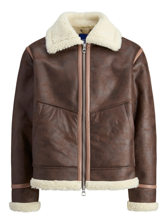 Jack & Jones Jack & Jones Geacă din imitație de piele Liverpool 12282948 Maro Regular Fit