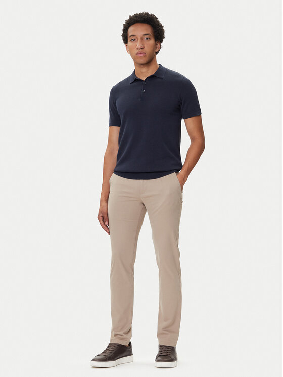 Bugatti Bugatti Medžiaginės kelnės 4220 16224 Smėlio Slim Fit