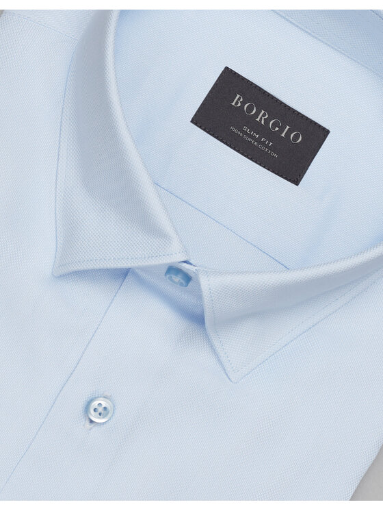 Borgio Borgio Koszula rosazza 00504 Niebieski Slim Fit