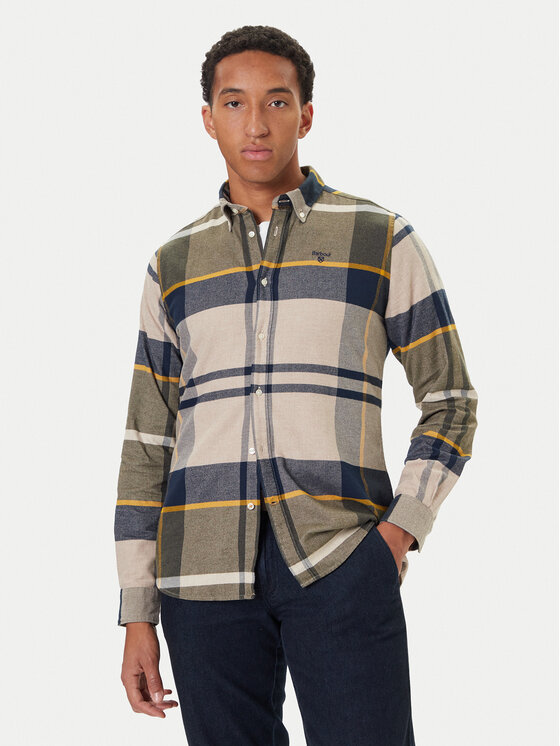 Barbour Barbour Cămașă Iceloch MSH4994TN16 Verde Tailored Fit