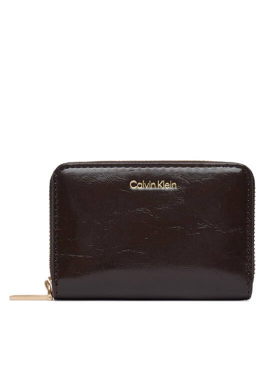 Calvin Klein Portofel Foil Glossy Square Zip Around LV04F1201G Maro