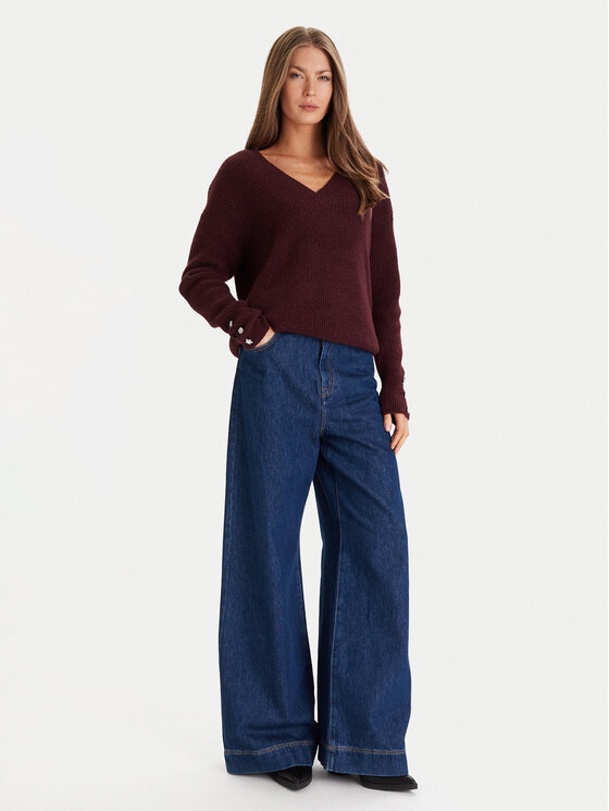Morgan Morgan Sweter 252-MSTAR Bordowy Regular Fit