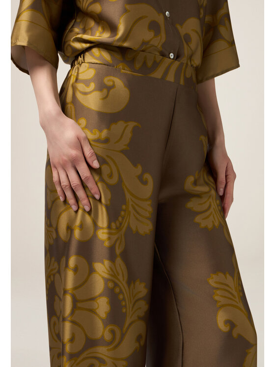 Oltre Oltre Pantaloni di tessuto P287J002390N0S5 Marrone A-Line Fit