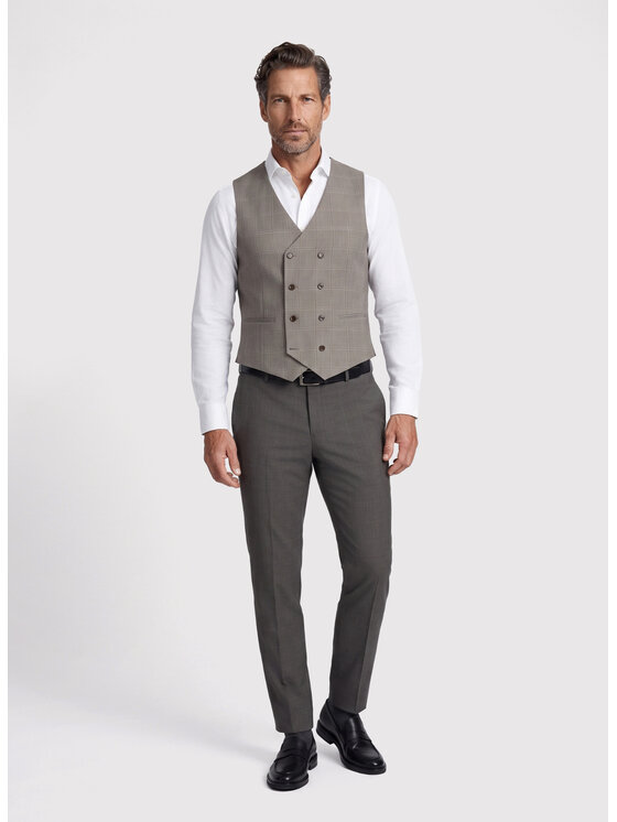 Pako Lorente Pako Lorente Kamizelka P26WF-8X-004 Brązowy Slim Fit