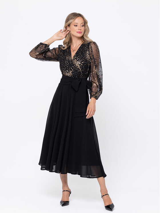 LIDIA KALITA LIDIA KALITA Sukienka wieczorowa Camille Czarny Flare Fit