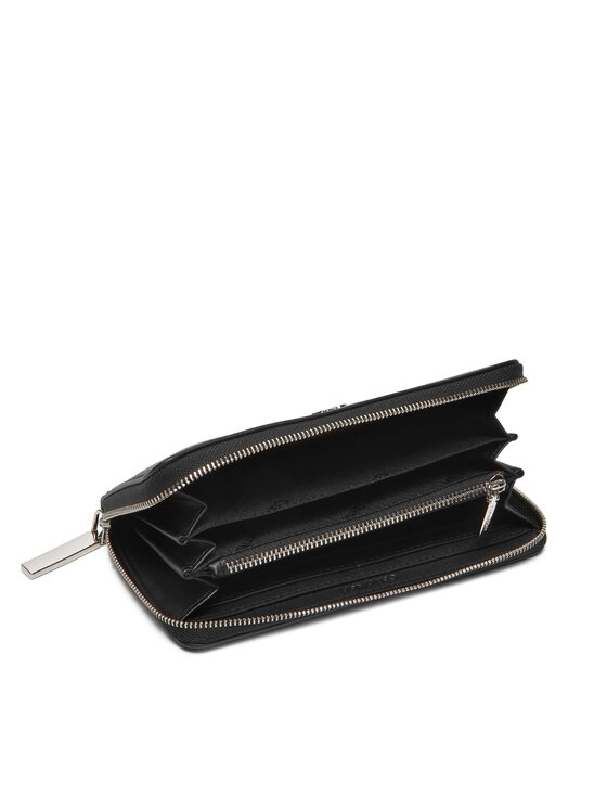 Calvin Klein Calvin Klein Голям дамски портфейл Ck Re-Lock Large Zip Around LV04F1034G Черен