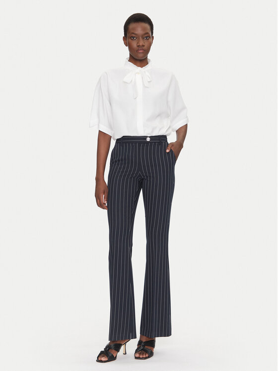 Fracomina Fracomina Hlače iz tkanine FR25SVA004W761D4 Mornarsko modra Slim Fit