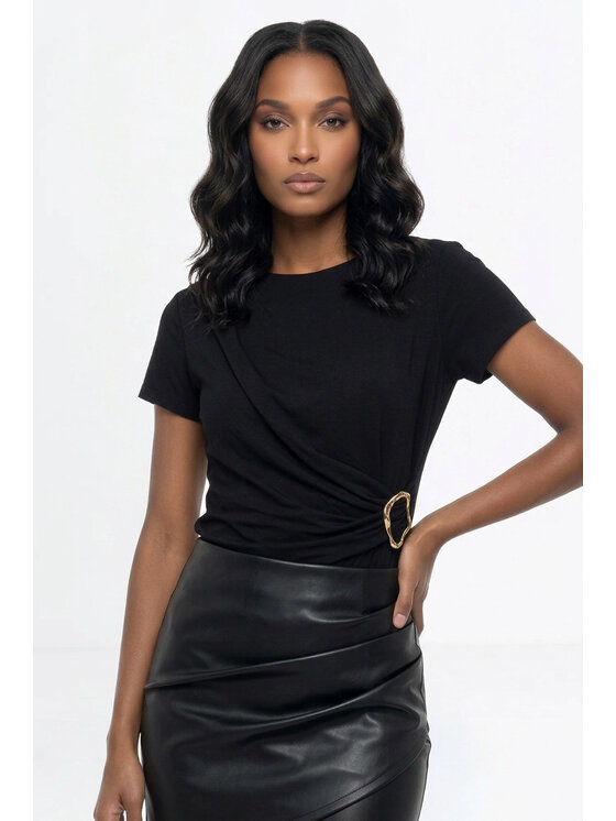 FIGL FIGL Blúzka M1332 Čierna Straight Fit