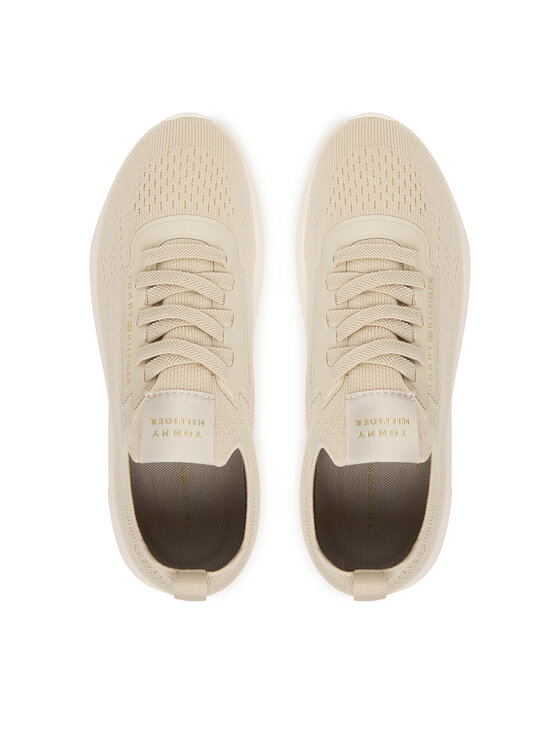 Tommy Hilfiger Tommy Hilfiger Sneakersy Th Knit Extralight Runner FW0FW09112 Beżowy