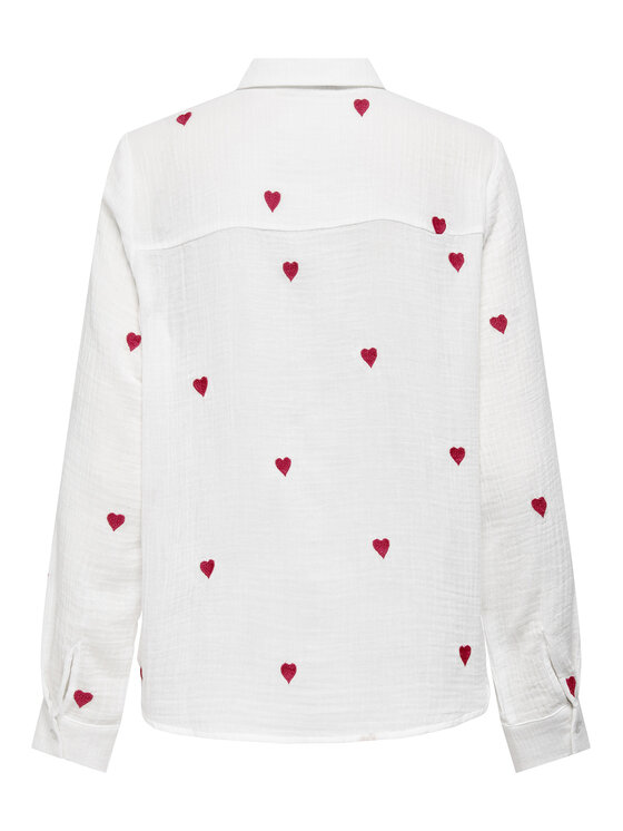 ONLY ONLY Сорочка Heart 15332482 Білий Regular Fit