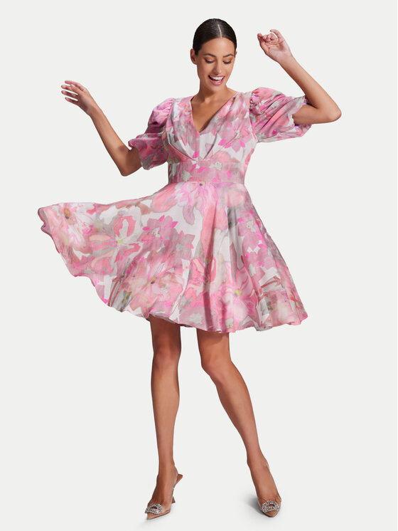 Swing Swing Koktejlové šaty 5AG26000 Růžová Regular Fit
