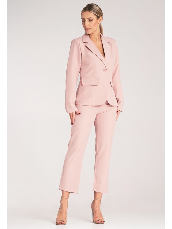 FIGL FIGL Komplet marynarka i spodnie materiałowe M1148 Różowy Regular Fit