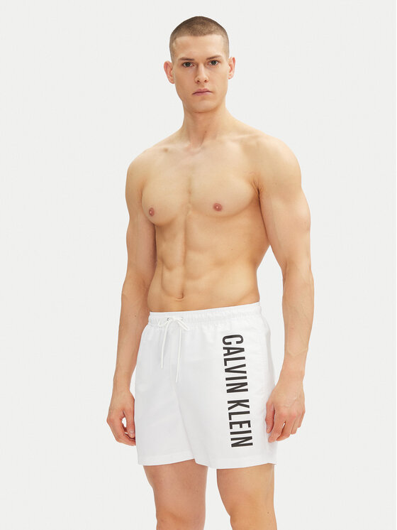 Calvin Klein Swimwear Calvin Klein Swimwear Pantaloni scurți pentru înot KM0KM01092 Alb Regular Fit