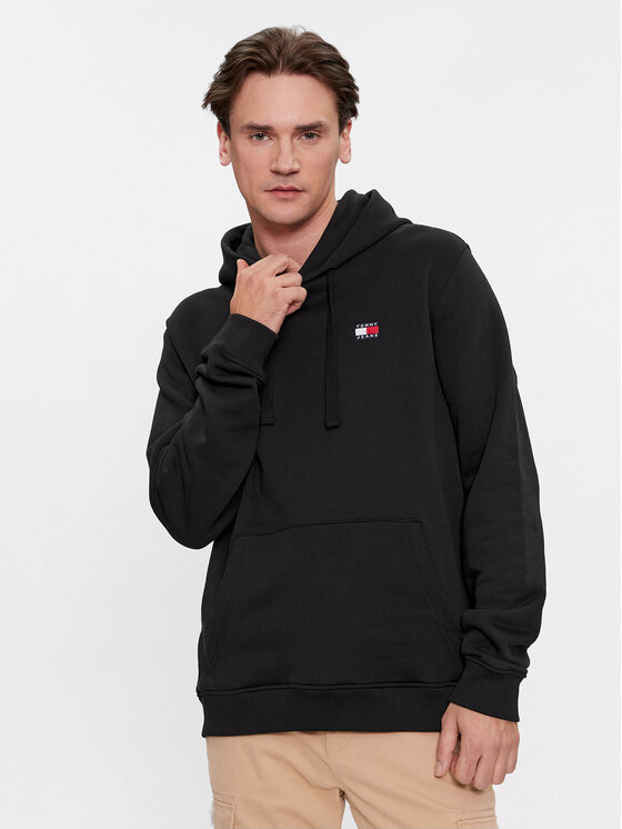 Pánská Mikina Tommy Jeans, Velikost:S, Barva: Černá, Badge DM0DM17988